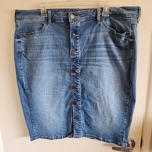 Torrid Denim Button Front Pencil Skirt 18